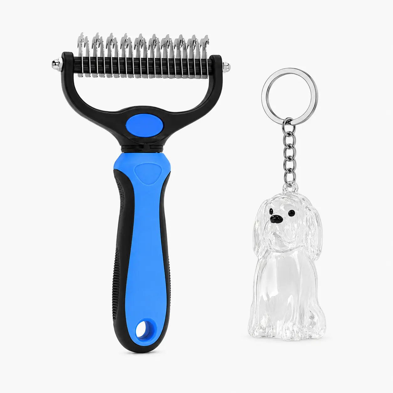 Professional Pet Dematting Undercoat Rake for Long-Haired Dogs and Cats, Double-Sided Deshedding Brush, Gentle Tangle Remover to Minimize Shedding and Mats, Pet Grooming Tool N2 Comb