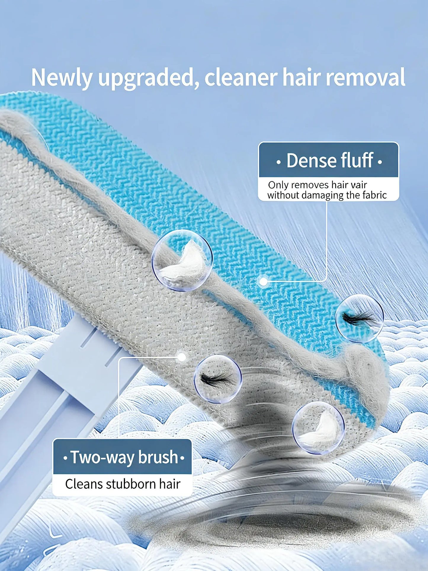 Long Handle Pet Hair Removal Brush and Cleaning Gloves Set - 4-in-1 Washable Lint Cleaner for Indoor Pet Hair Maintenance