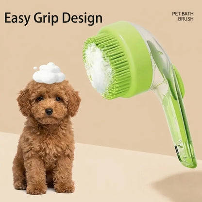 2026 2-in-1 Pet Bath and Grooming Brush with Integrated Soap Dispenser, 8in x 3in x 4in, Gentle Massage Brush for Long and Short Haired Dogs and Cats, Perfect for Bathing and Daily Care