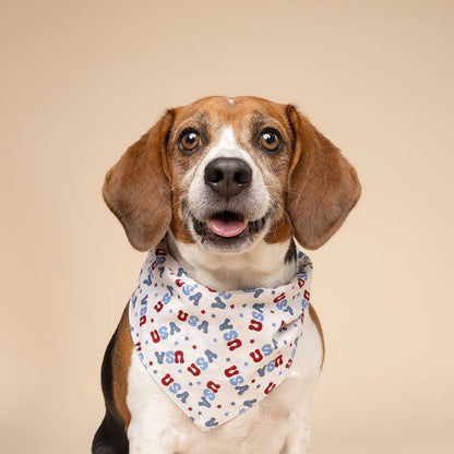 Premium Cotton Fourth of July Pet Bandanas - Slide-On Collar Design - Washable and Reusable