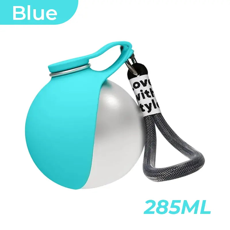Portable 2-In-1 Dog Water Bottle with Foldable Silicone Bowl, BPA-Free Stainless Steel, Leak-Proof Travel Dispenser for Walking, Hiking, and Road Trips (10oz, Pink & Blue)