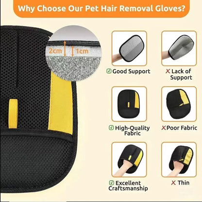 Pet Hair Removal Glove (1/2PCS) - Electrostatic Reusable Lint Mitt for Cats & Dogs, Enhanced Fur Remover Tool for Quick Cleaning of Furniture, Carpets, and Vehicle Interiors