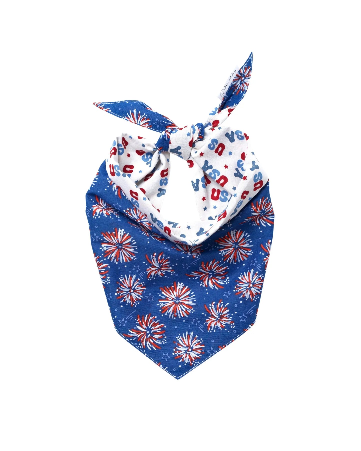 Premium Cotton Fourth of July Pet Bandanas - Slide-On Collar Design - Washable and Reusable