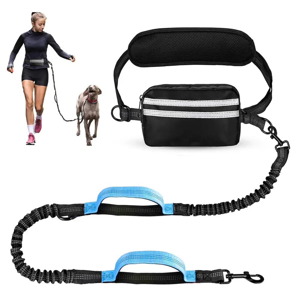 Pipidodo Hands-Free Dual Dog Leash with Waist Bag and Cushioned Pad for Effortless, Tangle-Free Walks with Two Dogs