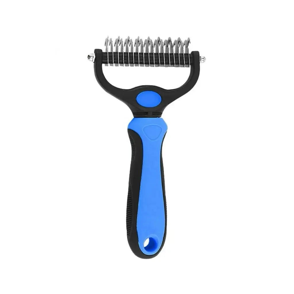 Professional Pet Dematting Undercoat Rake for Long-Haired Dogs and Cats, Double-Sided Deshedding Brush, Gentle Tangle Remover to Minimize Shedding and Mats, Pet Grooming Tool N2 Comb