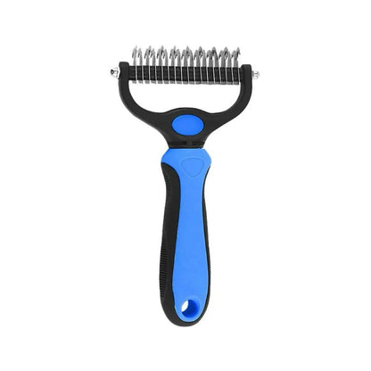 Professional Pet Dematting Undercoat Rake for Long-Haired Dogs and Cats, Double-Sided Deshedding Brush, Gentle Tangle Remover to Minimize Shedding and Mats, Pet Grooming Tool N2 Comb